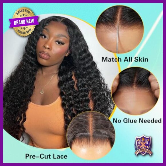 26 Inch Deep Wave Glueless Human Hair Wig Pre Plucked HD Lace main image 5